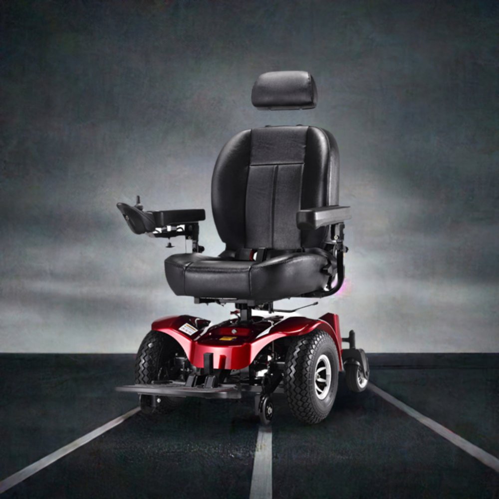Freerider USA Apollo II 33/50AH Heavy Duty 2WD All Terrain Electric Powered Wheelchair, 470LBS (SAK95861)