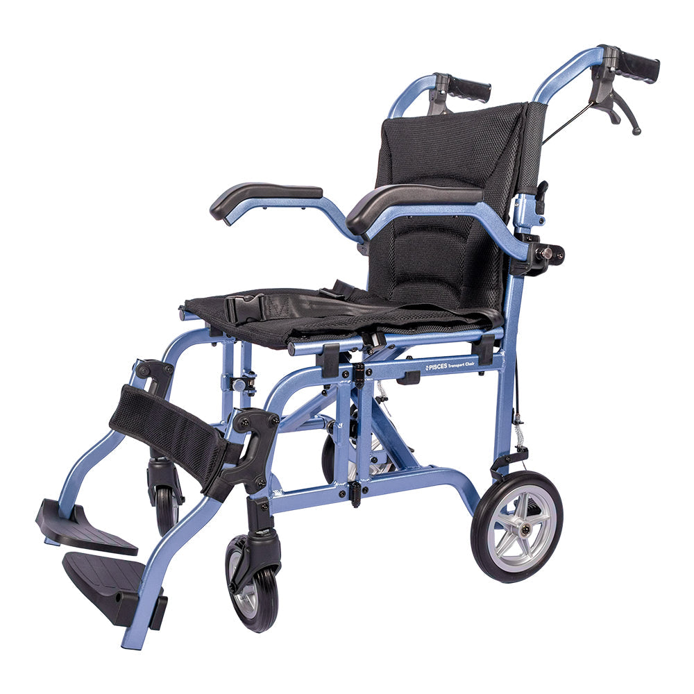 Mobile Patient Lift MPL Ultra-Fold Lightweight Transport Chair, 20 lb Folding Travel Wheelchair